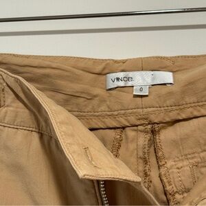 Vince Lightweight Cotton-Blend Capris in Camel